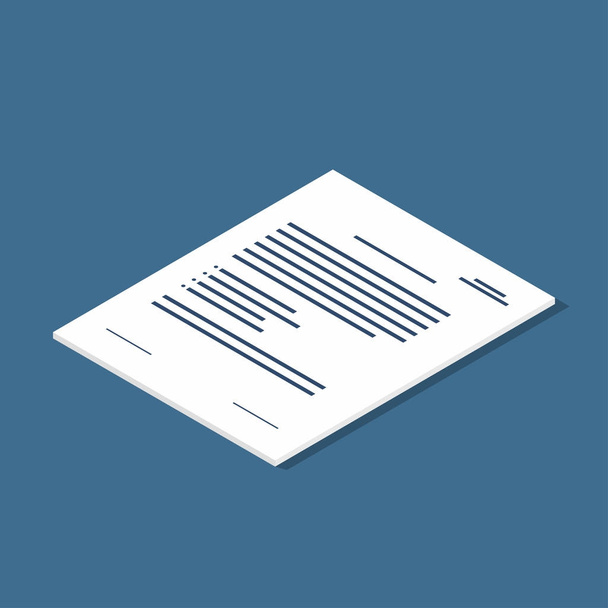 Isometric document icon. Agreement, contract symbol. Vector - Vector, Image