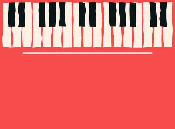 Piano keys. Music poster template. Jazz and blues music concert background. Vector - Вектор,изображение