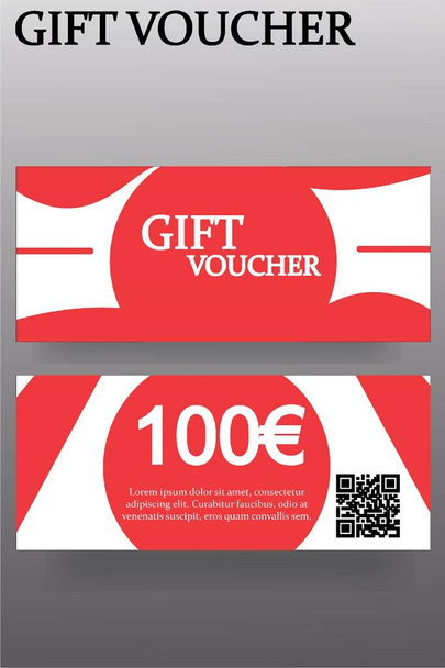 GIFT RED AND WHITE VOUCHER - Vector, Image