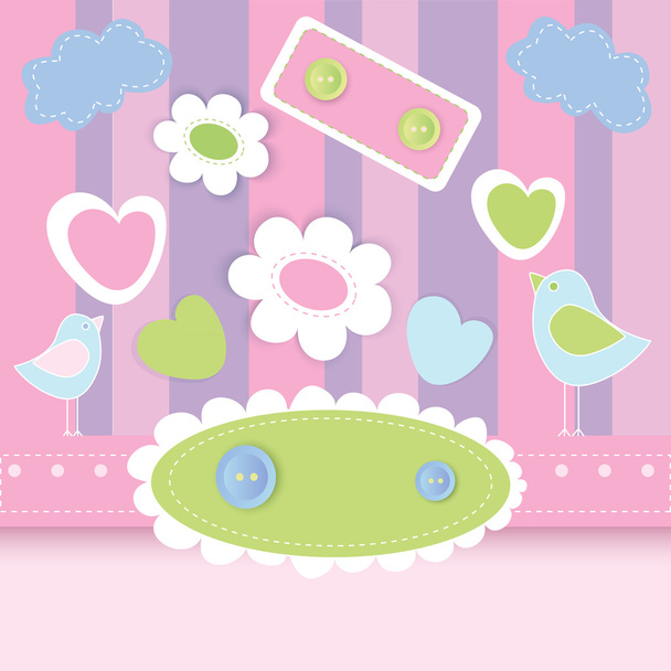 Vector cute background with birds. - Vector, Image