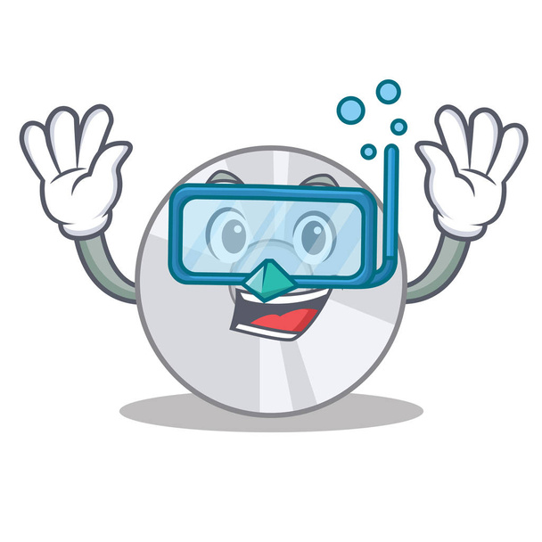 Diving CD character cartoon style - Vetor, Imagem