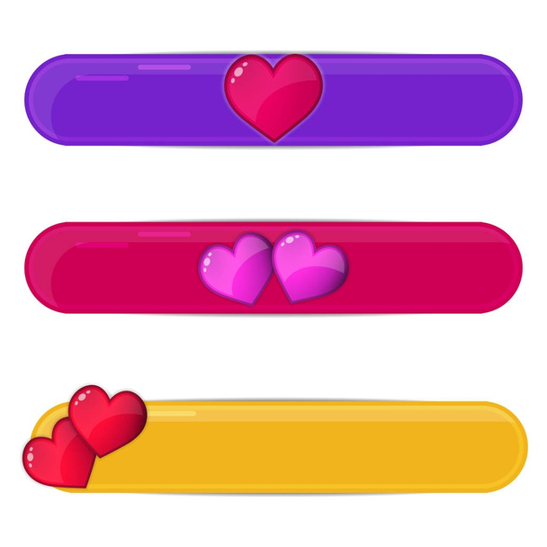 Banners with heart. Valentines day, love concept. - Vecteur, image