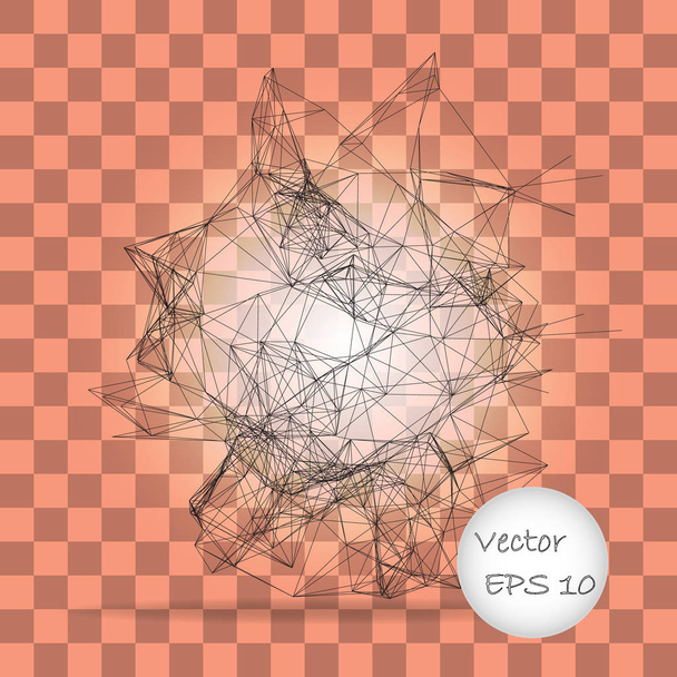Vector complicated 3d figure, modern digital technology style fo - Vector, imagen