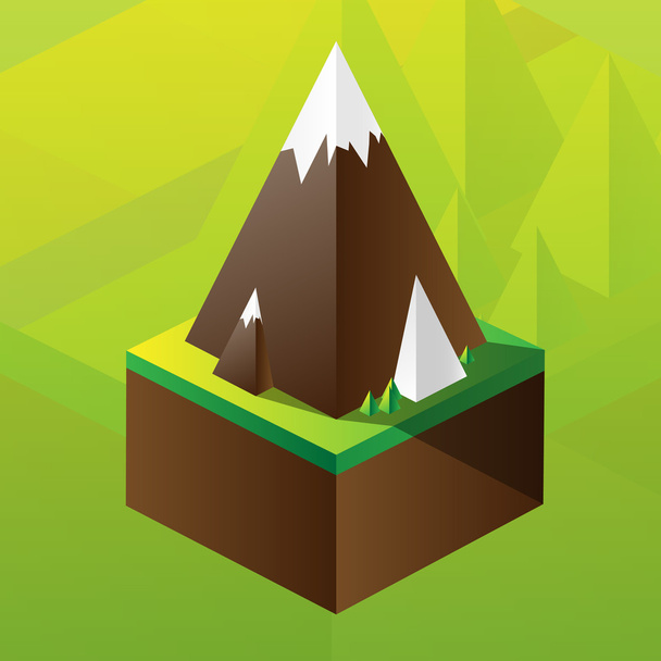 Square maquette of mountains - Vector, Image
