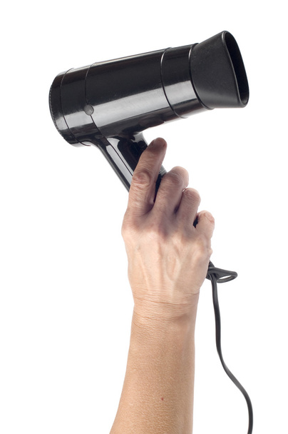 saç kurutma makinesi ile el - Fotoğraf, Görsel