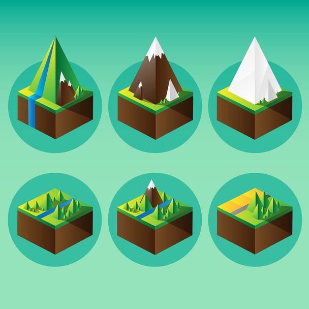 Mountain graphic elements. Vector illustration. - Vector, Image