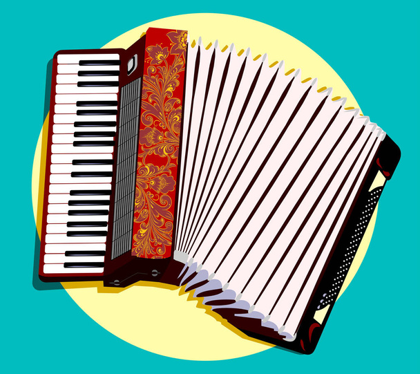 French folk instrument accordion - Vector, Image