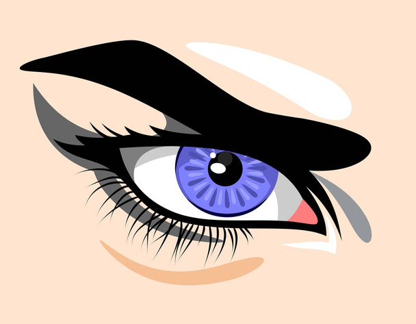 beautiful, expressive  eyes women - Vector, Image