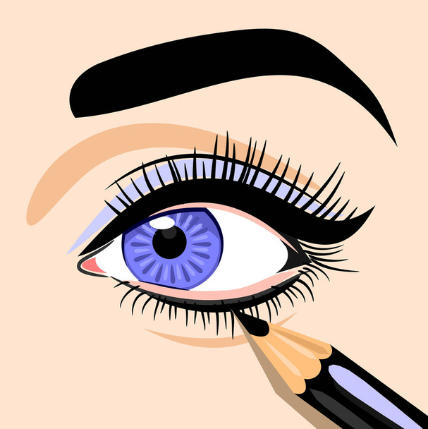 mooie, expressieve ogen vrouwen - Vector, afbeelding