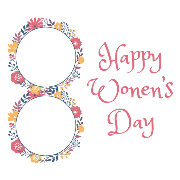 Happy women day holiday greeting card design - Vector, Image