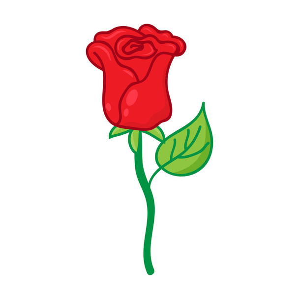 punainen ruusu erillinen kuva valkoisella taustalla - Vektori, kuva