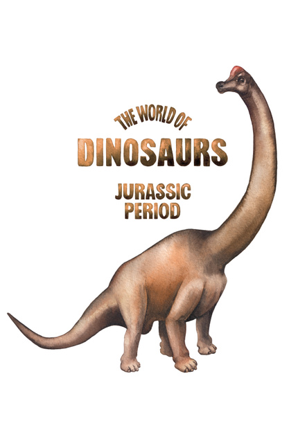 Реалистичный акварельный динозавр
 - Фото, изображение