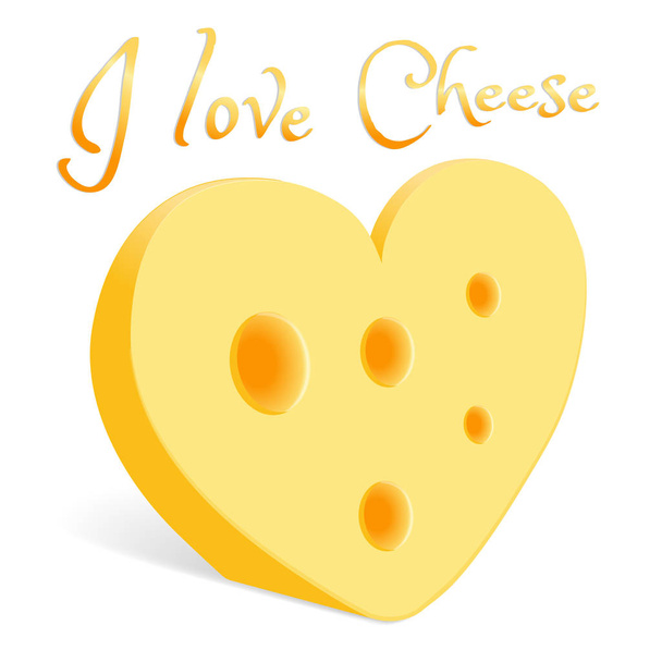 Un trozo de queso en forma de corazón
 - Vector, imagen