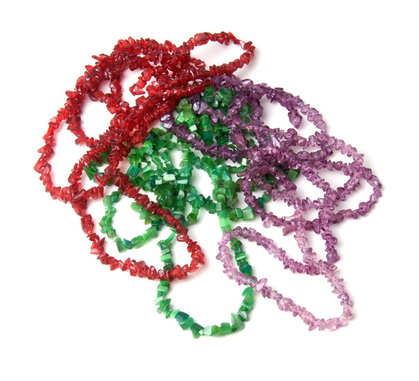 Кольє з червоними, фіолетовими та зеленими каменями
 - Фото, зображення