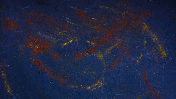 vista superior de las especias en la superficie azul oscuro
 - Foto, imagen