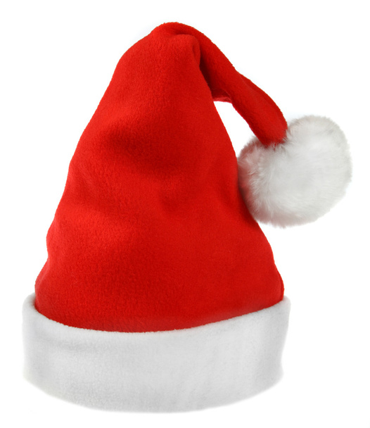 Красный Санта-Клаус шляпу изолированы на белом фоне
 - Фото, изображение