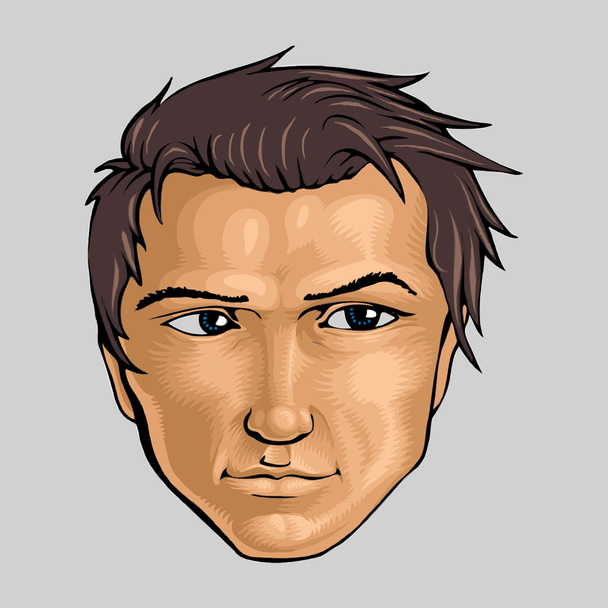 Face of young man. Vector illustration. - Vector, Image