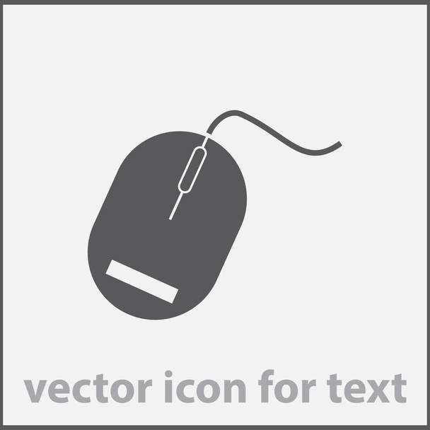 Počítačová myš ikona v moderní plochý izolované na šedém pozadí. Vektorové ilustrace, Eps10. - Vektor, obrázek
