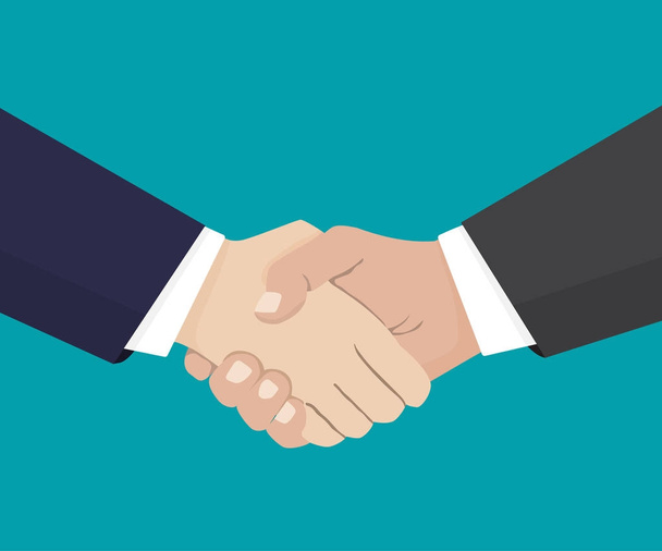 Handshake de socios de negocios.Ilustración de estilo plano vectorial
 - Vector, imagen