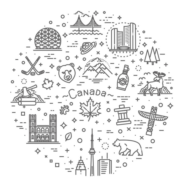 Reisen Kanada traditionelle Objekte - Vektor, Bild