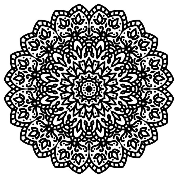 Mandala floral. Libro para colorear página. Ilustración fractal
 - Vector, imagen