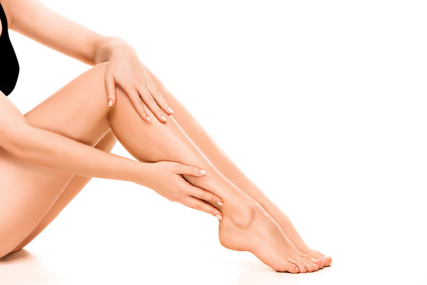 Beautiful smooth and shaved womans legs. - Valokuva, kuva