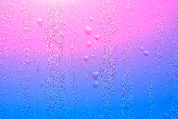Wet window with condensation on the glass. Natural background wi - Photo, Image