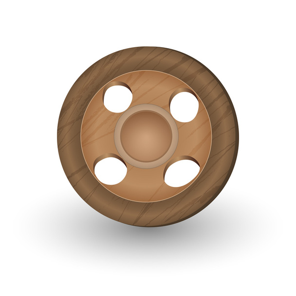 Wooden Button - sewing item. - Vector, Image