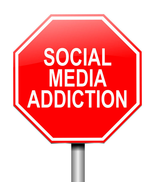 Begrip verslaving aan sociale media. - Foto, afbeelding