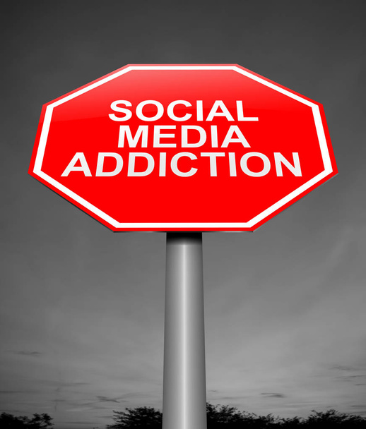 Begrip verslaving aan sociale media. - Foto, afbeelding