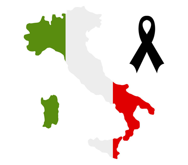 İtalya: beyaz zemin üzerine yas ile - Vektör, Görsel