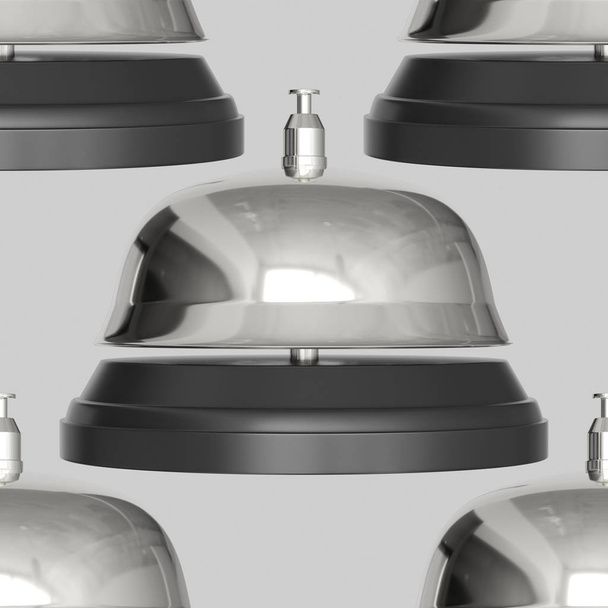 Bezproblemowo dachówka tło Chrome recepcji dzwonów - Zdjęcie, obraz