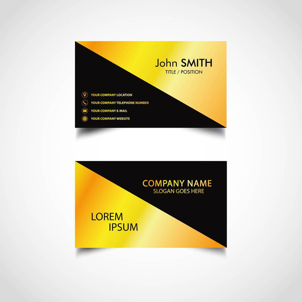 Golden Business Card Template, Vector, Illustration, Eps File - Вектор, зображення