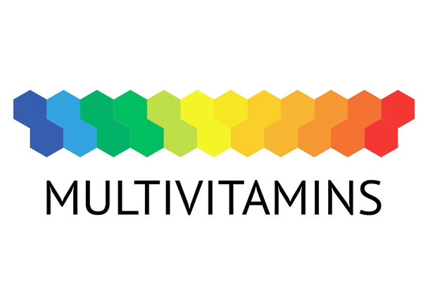 Multivitamin label inspiration, icon concept vitamins, vector isolated - Vector, Image