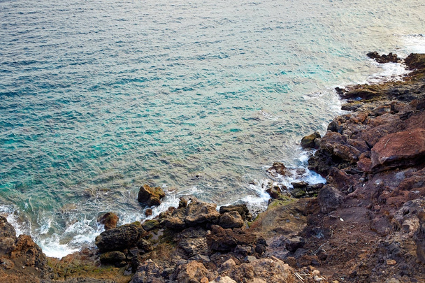 Coastline of Atlantic Ocean in volcanic Lanzarote Island - Photo, Image