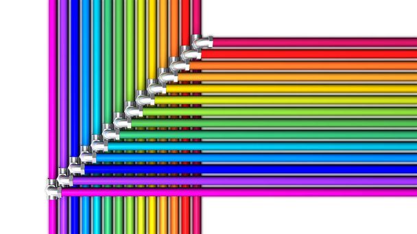 Pipe - Tubes in Rainbow Colors - Photo, Image