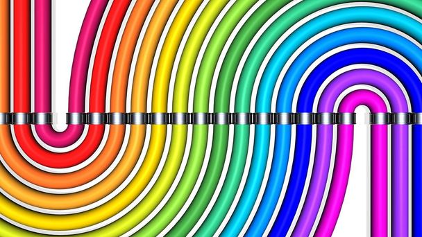 Tubería - Tubos en colores arco iris
 - Foto, Imagen