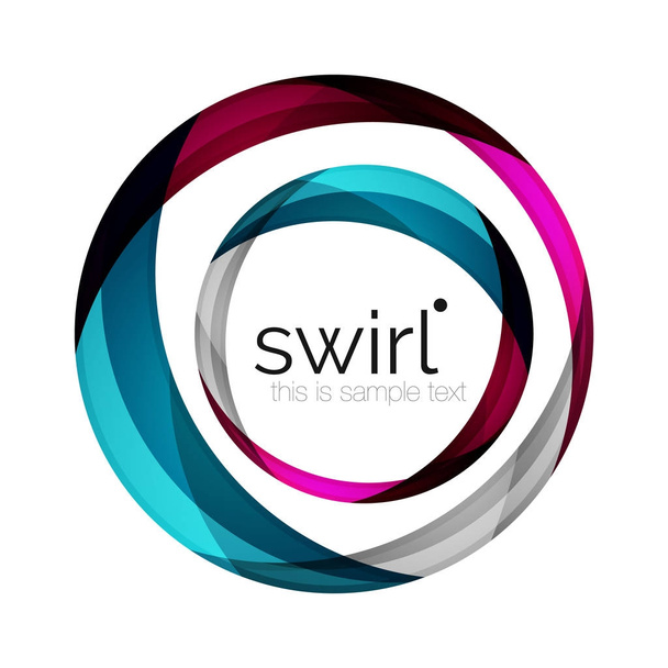 Digital techno swirl circle business icon - Vector, Image