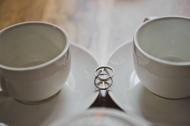 Cup for tea on a textured table 7766. - Fotoğraf, Görsel