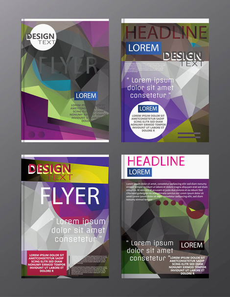 Set Flyer Design Abstrait Polygonal. Modèle d'entreprise pour Flyer
 - Vecteur, image