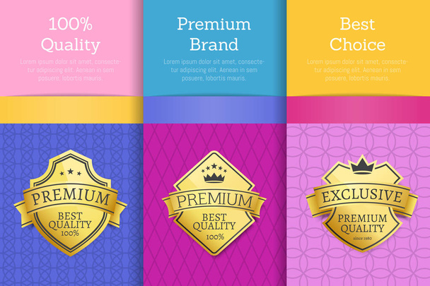 100 hochwertige Premium-Markenqualität beste Etiketten - Vektor, Bild