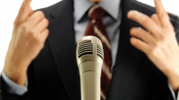 politician speech microphone - Photo, Image
