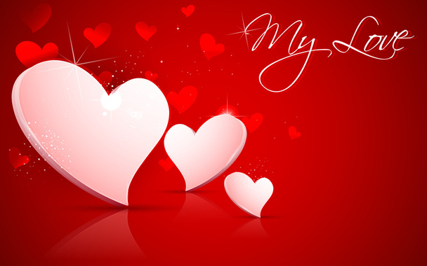 Csillogó Valentin szív - Vektor, kép