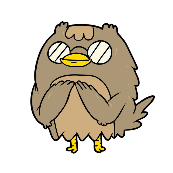 roztomilý kreslený moudrá stará sova - Vektor, obrázek