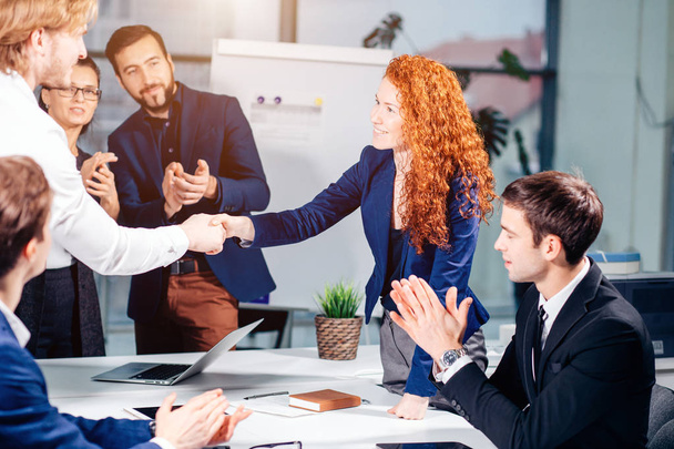 Business People Handshake Greeting Deal Concept - Fotó, kép