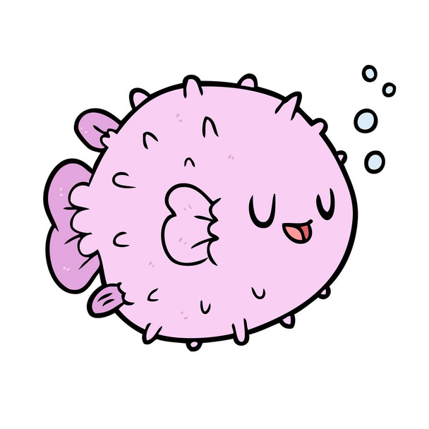 Vektorové ilustrace kreslené blowfish - Vektor, obrázek