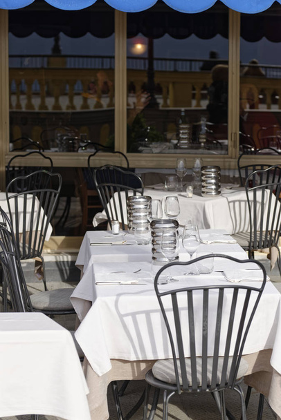 Szczegóły restauracji stołowej we Włoszech - Zdjęcie, obraz