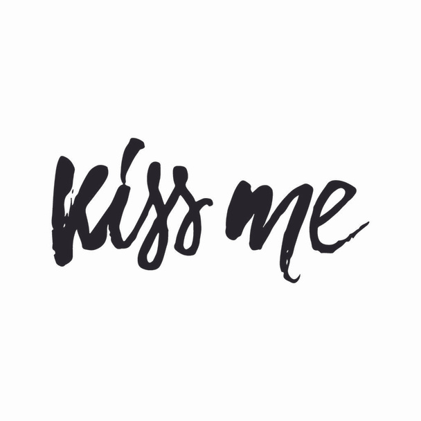 Love me two times. Love me twice today. Kiss me. hand lettering for your design for Valentines day. - Vecteur, image