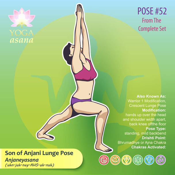 Anjaneyasana yoga 52 - Vector, imagen