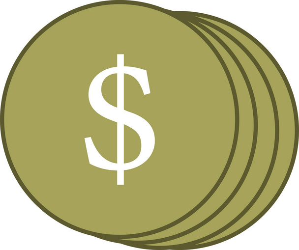 грошовий значок на білому тлі
 - Вектор, зображення